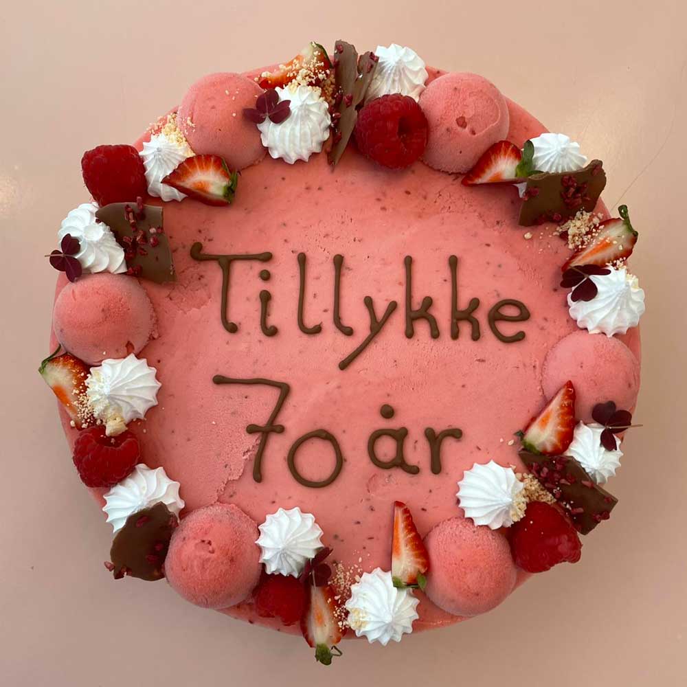 Søster Is islagekage til 70 års fødselsdag